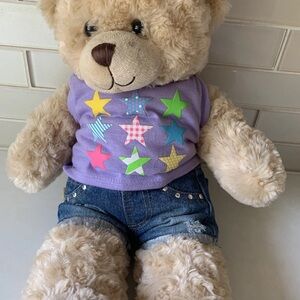 Build A Bear BABW Plush Brown Tan Light Brown Teddy Retired 16”  Comes W Outfit